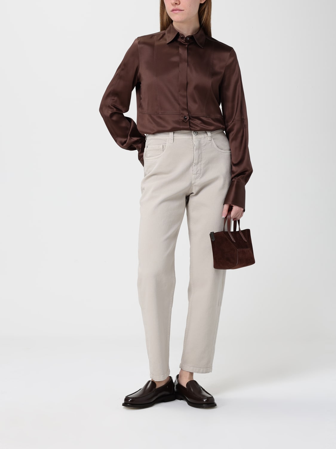 BRUNELLO CUCINELLI SHIRT: Shirt woman Brunello Cucinelli, Brown - Img 2