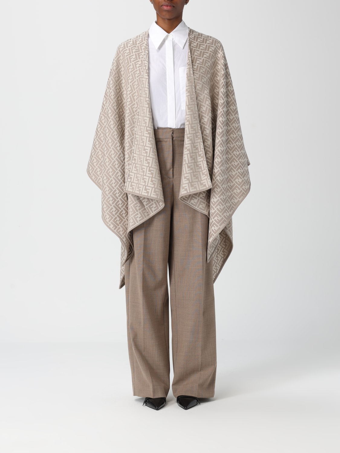 FENDI CAPE: Cape woman Fendi, Grey - Img 1