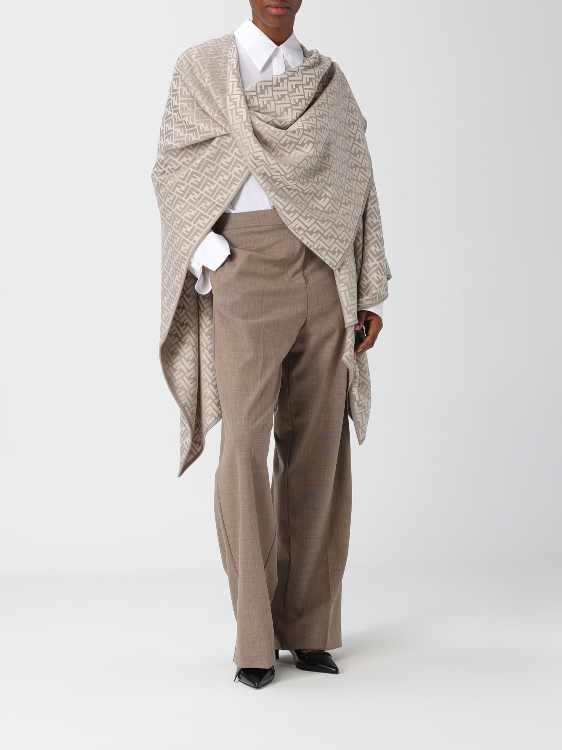 FENDI CAPE: Cape woman Fendi, Grey - Img 2