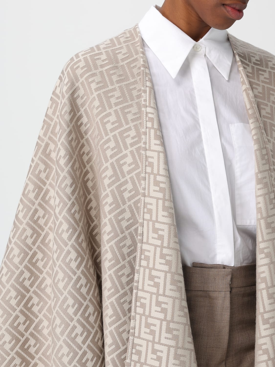 FENDI CAPE: Cape woman Fendi, Grey - Img 5