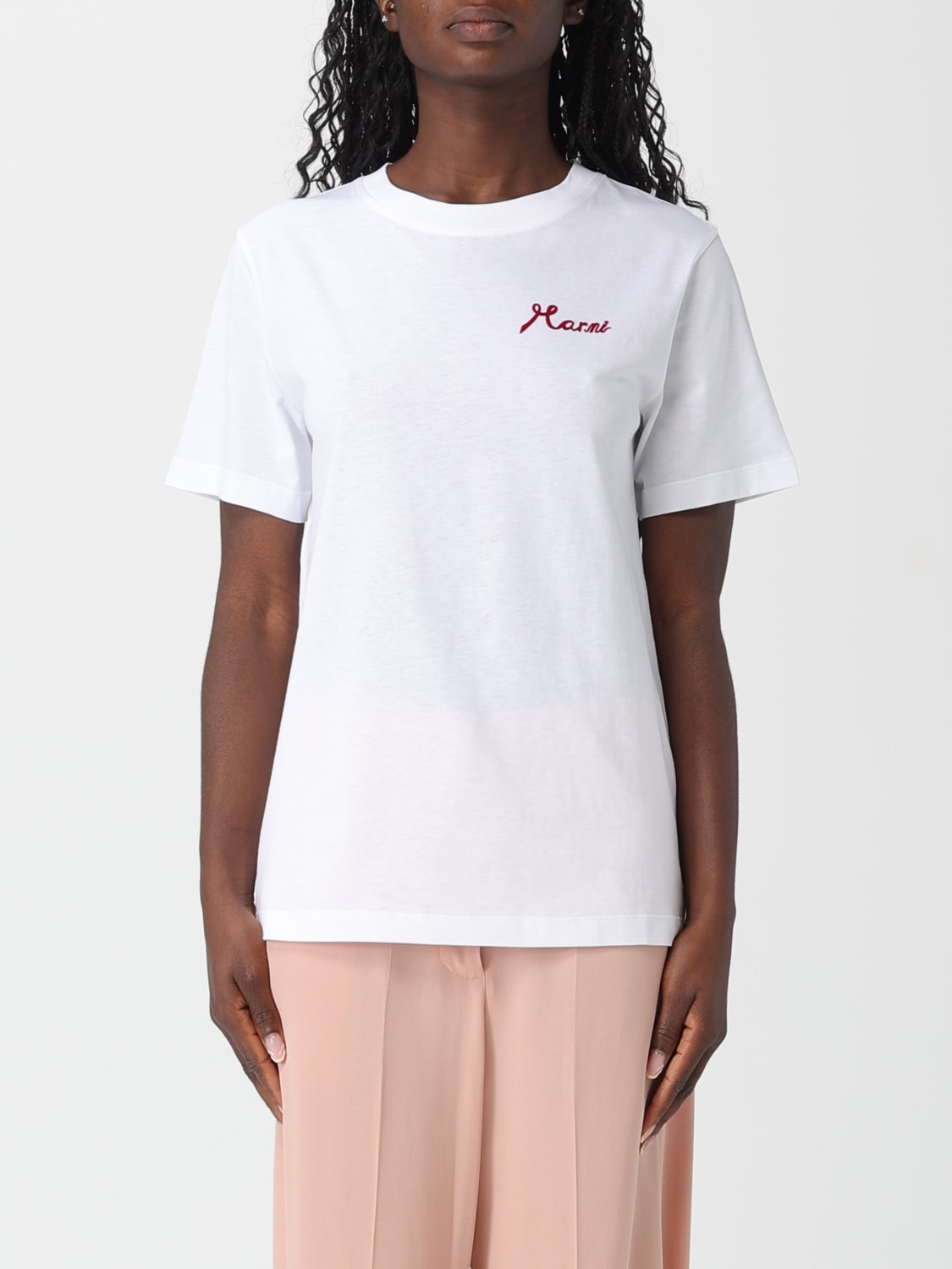 MARNI T-SHIRTS: T-shirt Marni in cotone con logo , Bianco - Img 1