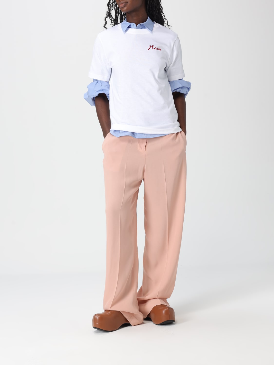 MARNI T-SHIRTS: T-shirt Marni in cotone con logo , Bianco - Img 2