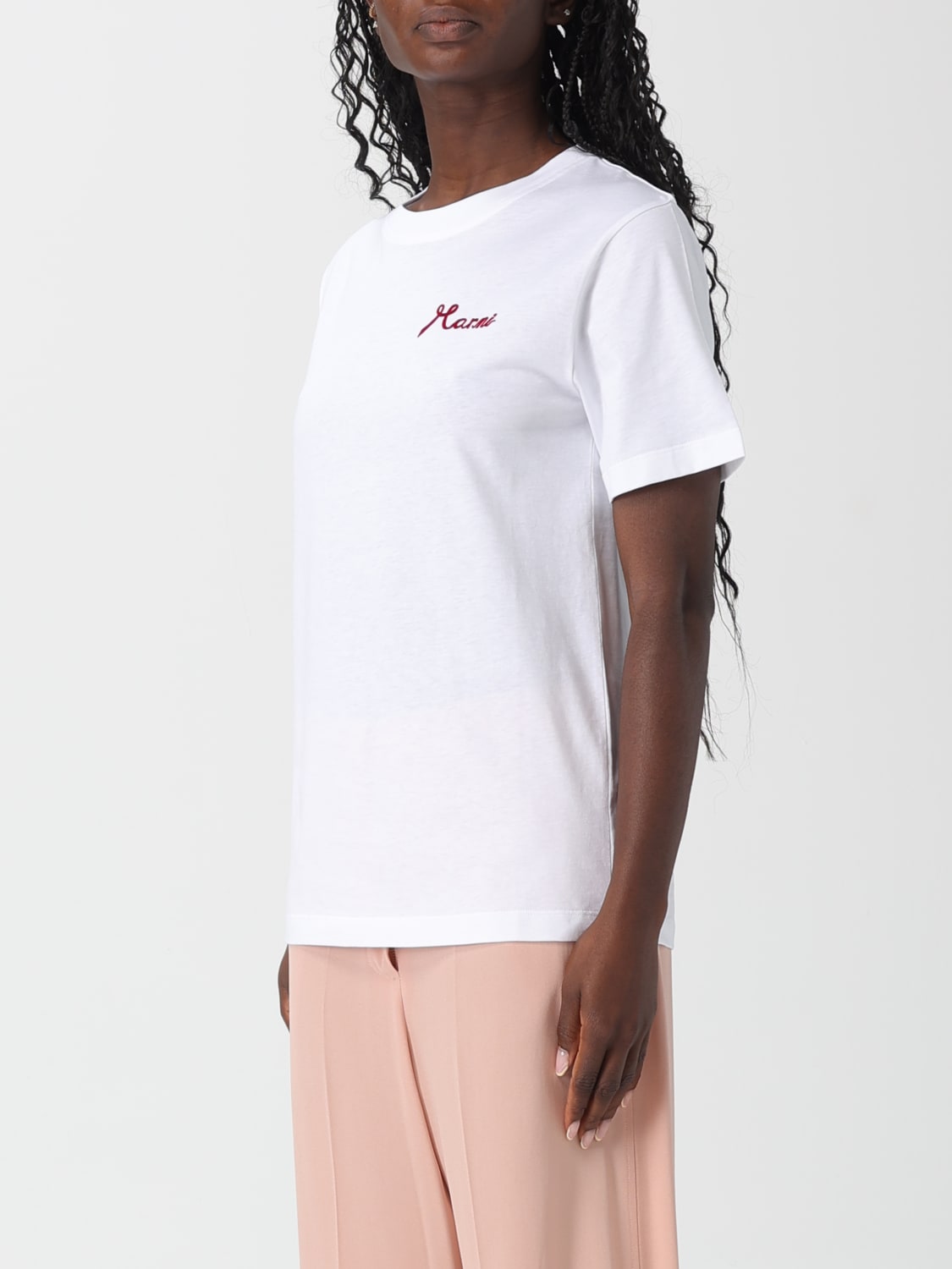MARNI T-SHIRTS: T-shirt Marni in cotone con logo , Bianco - Img 4