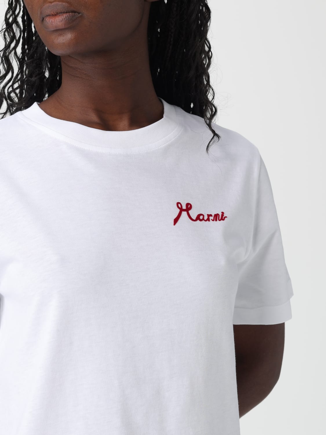 MARNI T-SHIRTS: T-shirt Marni in cotone con logo , Bianco - Img 5