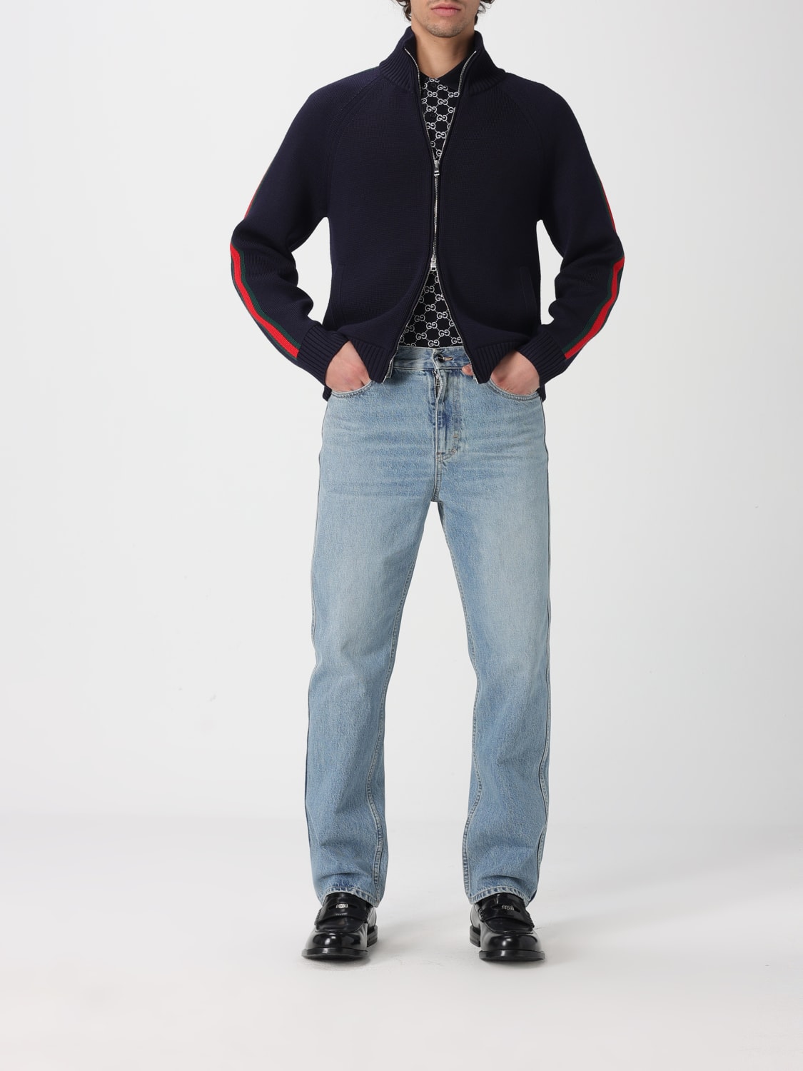 GUCCI 毛衣: 毛衣 男士 Gucci, 蓝色 - Img 2