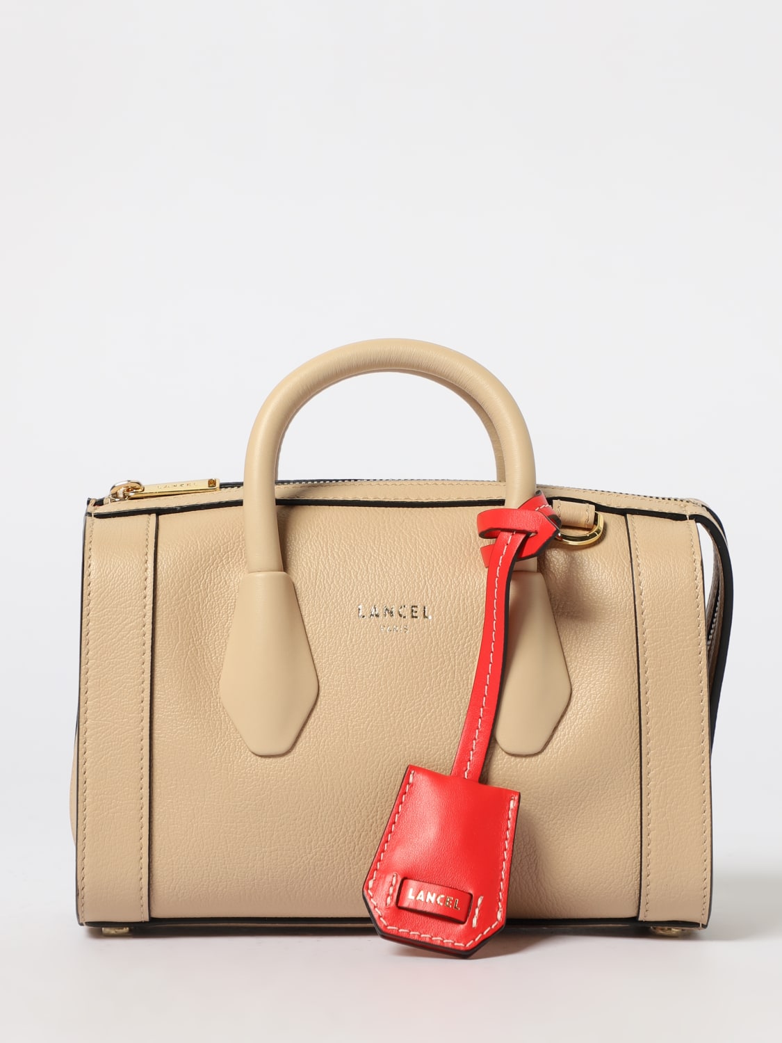 LANCEL HANDBAG: Shoulder bag woman Lancel, Beige - Img 1