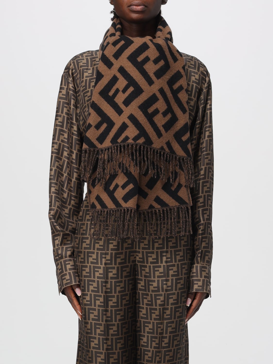 FENDI SCHAL: Schal damen Fendi, Tabak - Img 2
