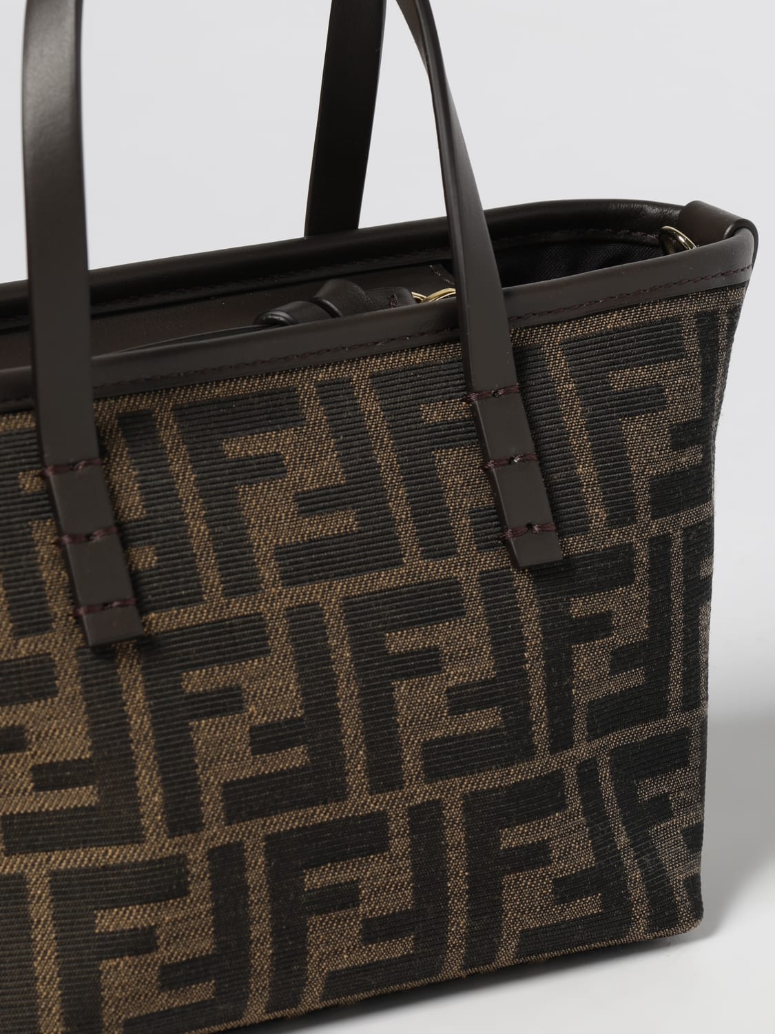 FENDI MINI BAG: Shoulder bag woman Fendi, Tobacco - Img 4