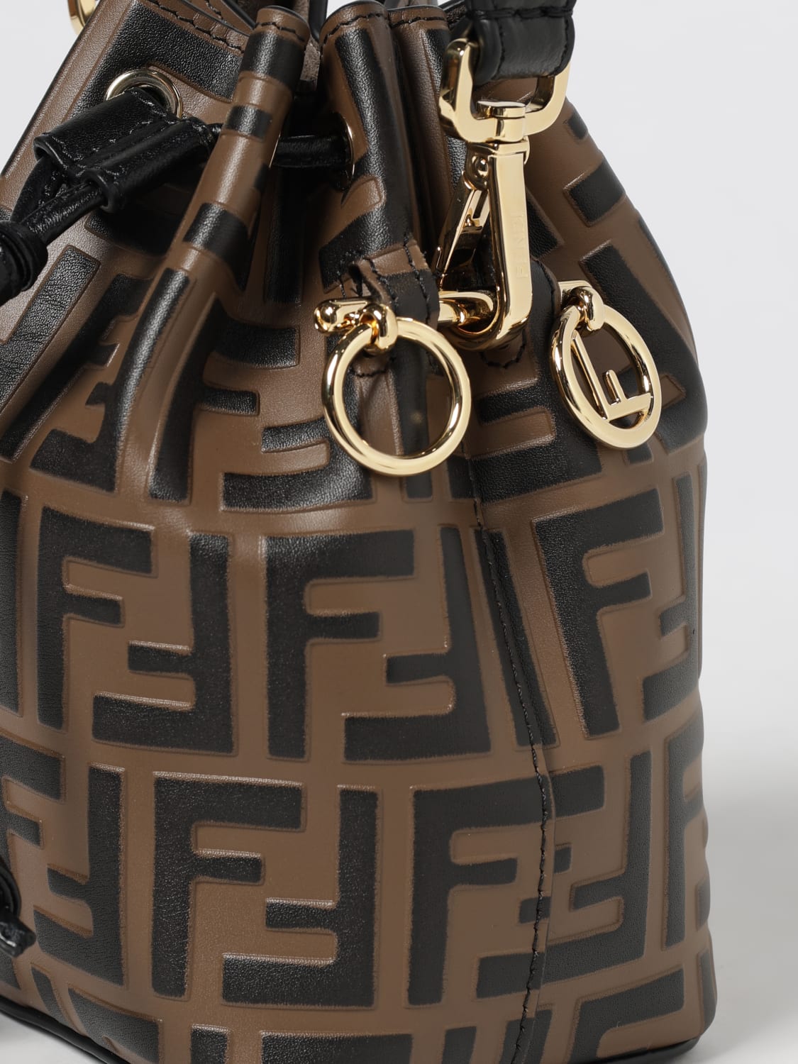 FENDI MINI BAG: Shoulder bag woman Fendi, Tobacco - Img 4