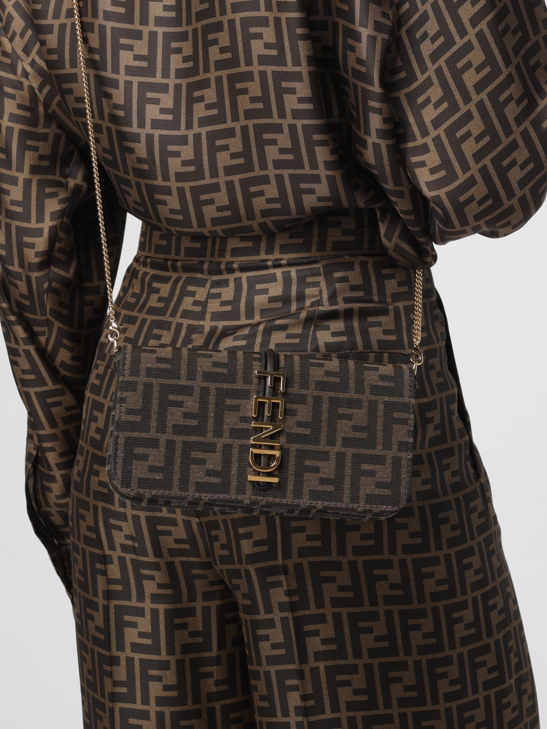 FENDI MINI BAG: Shoulder bag woman Fendi, Tobacco - Img 2