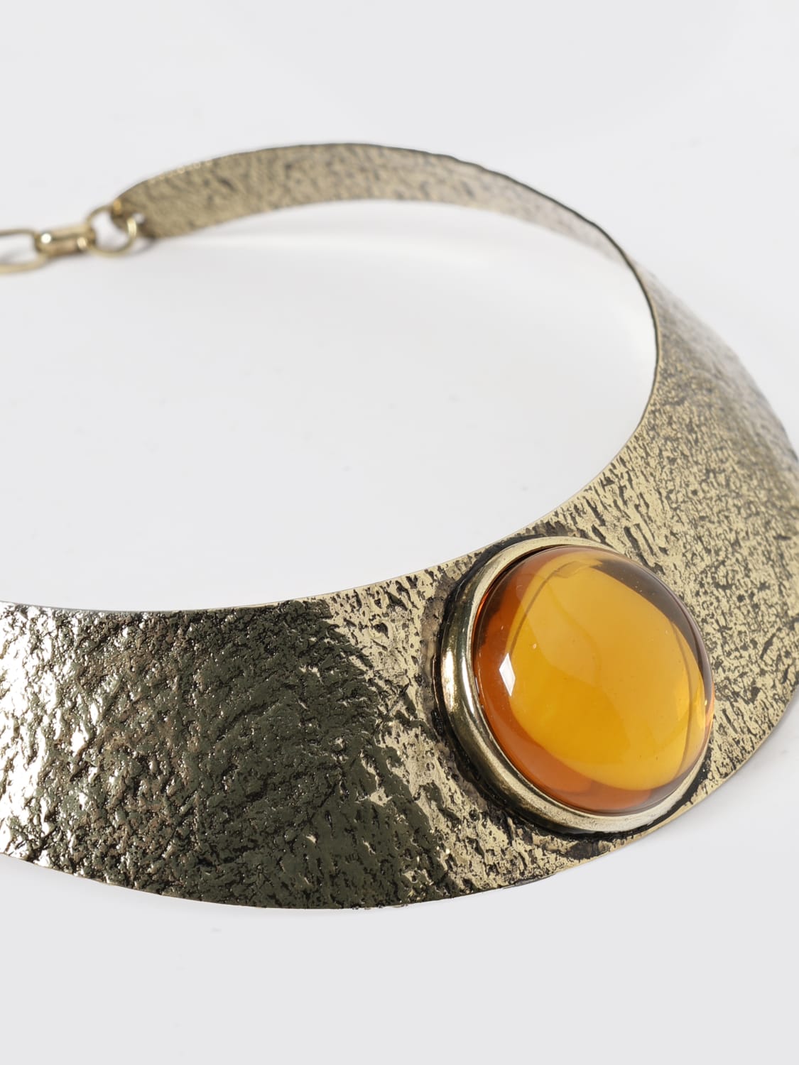 ALLUJEWELS GIOIELLO: Collana Annalisa Allujewels ottone martellato con pietra cabochon, Ambra - Img 2