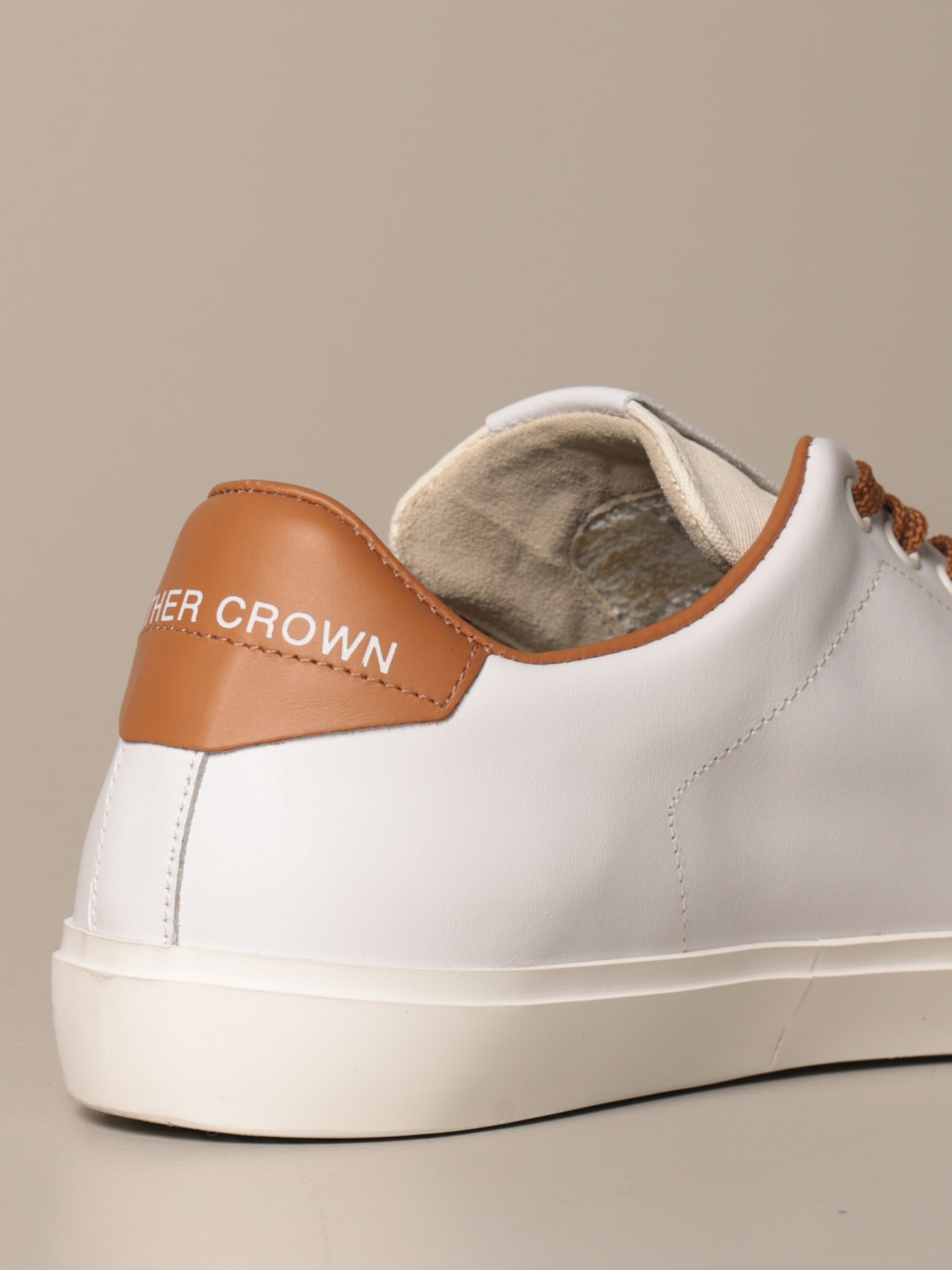 LEATHER CROWN SNEAKERS: Leather Crown Herren Sneakers, Weiß - Img 3