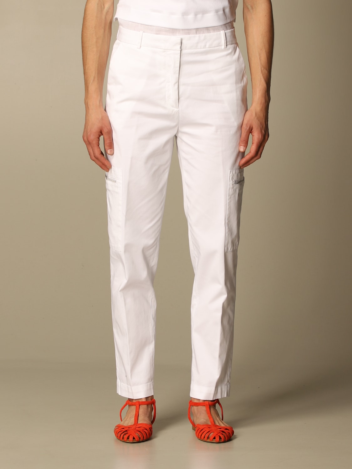 FABIANA FILIPPI PANTS: Fabiana Filippi casual trousers in cotton, White - Img 1