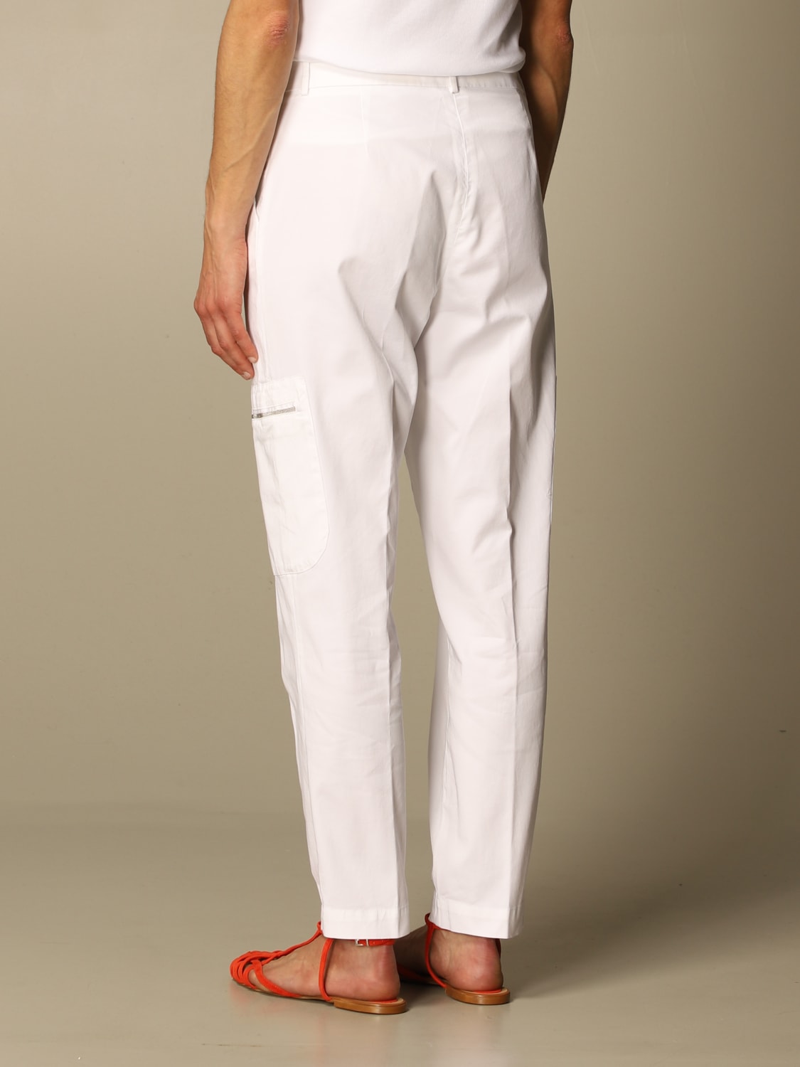 FABIANA FILIPPI PANTS: Fabiana Filippi casual trousers in cotton, White - Img 3