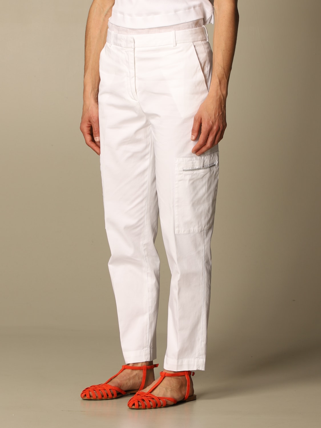 FABIANA FILIPPI PANTS: Fabiana Filippi casual trousers in cotton, White - Img 4