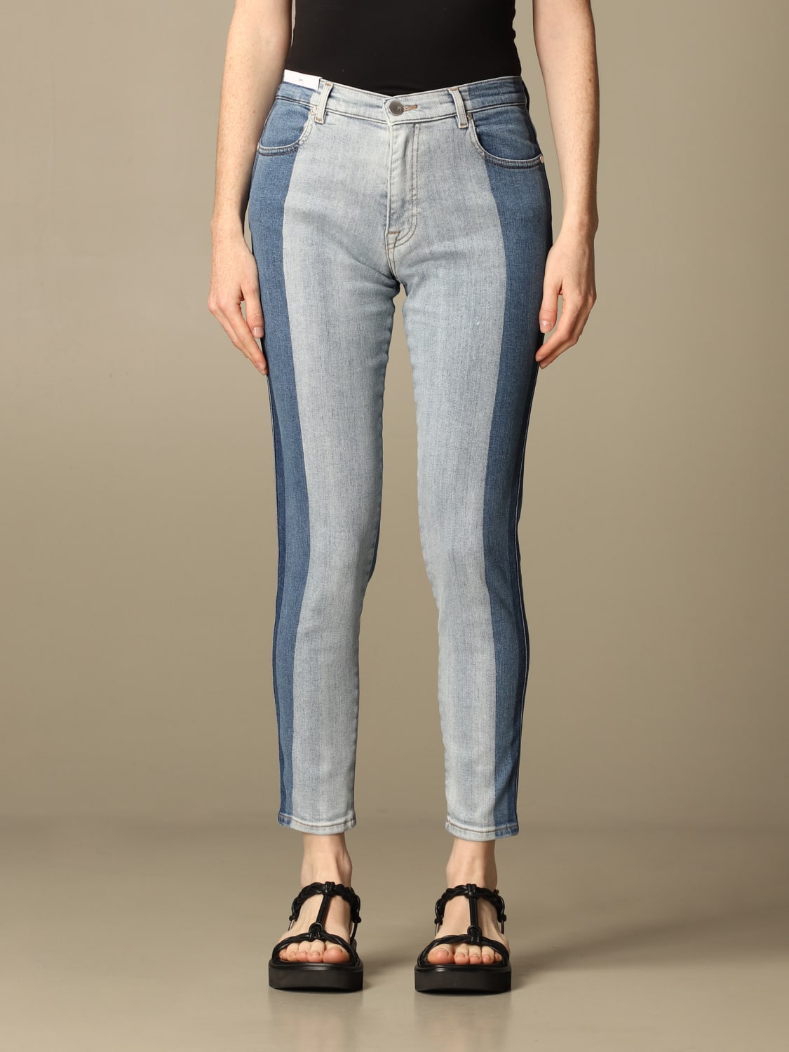 デニム・ジーパン PT TORINO Woman Jeans Gnawed Blue C1VJMYZ20DENCA44 PT TORINO: Pt jeans in two-tone denim - Gnawed Blue | Pt