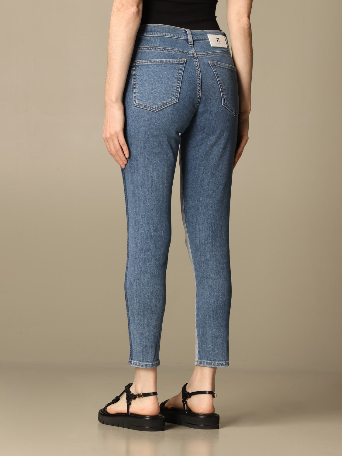 デニム・ジーパン PT TORINO Woman Jeans Gnawed Blue C1VJMYZ20DENCA44 PT TORINO: Pt jeans in two-tone denim - Gnawed Blue | Pt