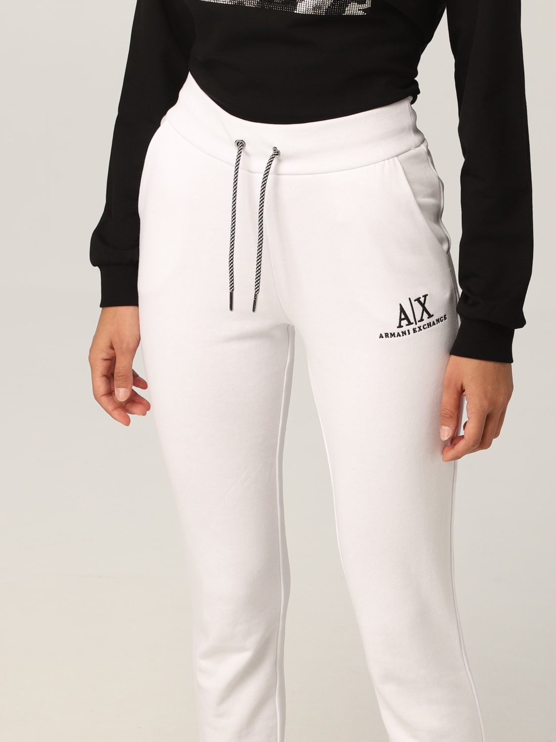 Armani Exchange cotton jogging pants with logo