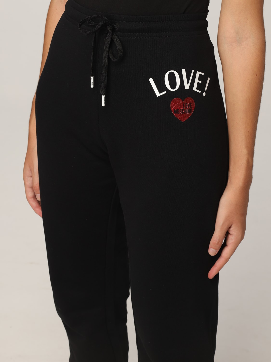 Love Moschino Outlet jogging pants with logo Black Love Moschino pants W142424M4055 online at GIGLIO.COM