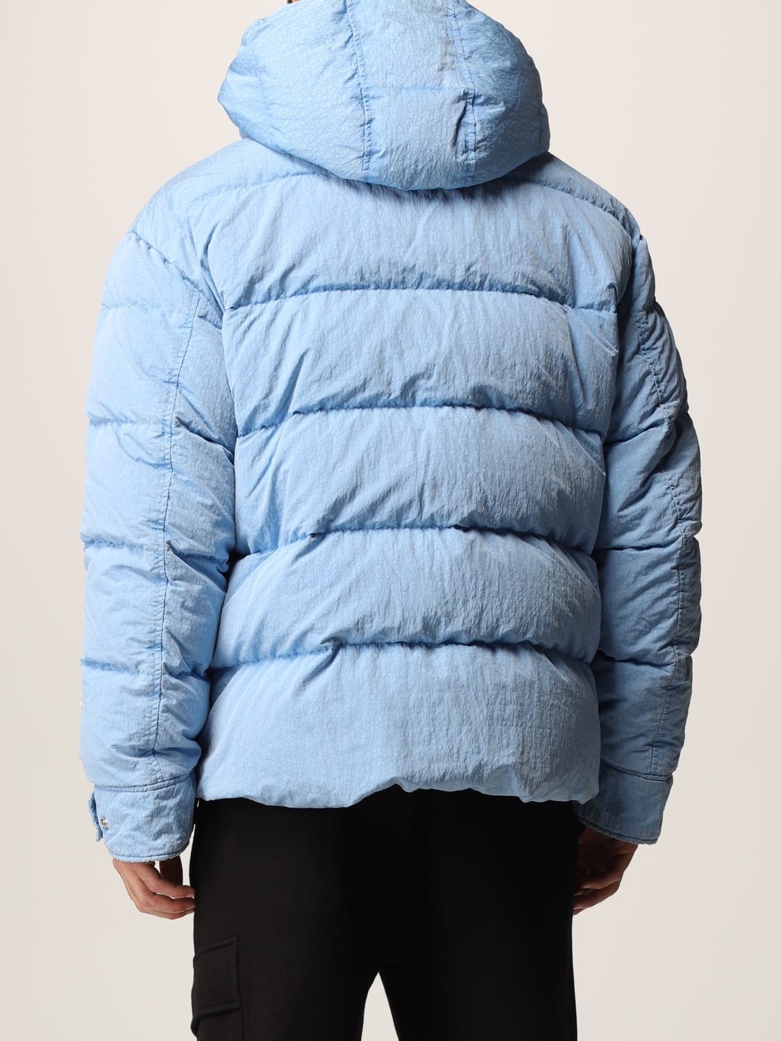 DIESEL: Padded jacket with hood - Sky Blue | Diesel giacca A03057 ...