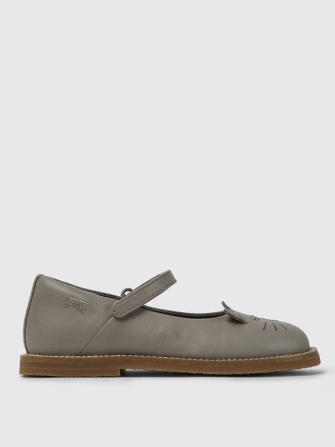 CAMPER SHOES: Twins Camper ballerina in calfskin, Grey - Img 1