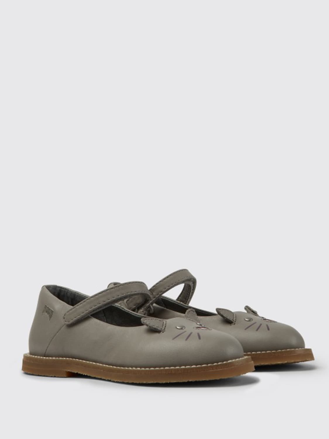 CAMPER SHOES: Twins Camper ballerina in calfskin, Grey - Img 2