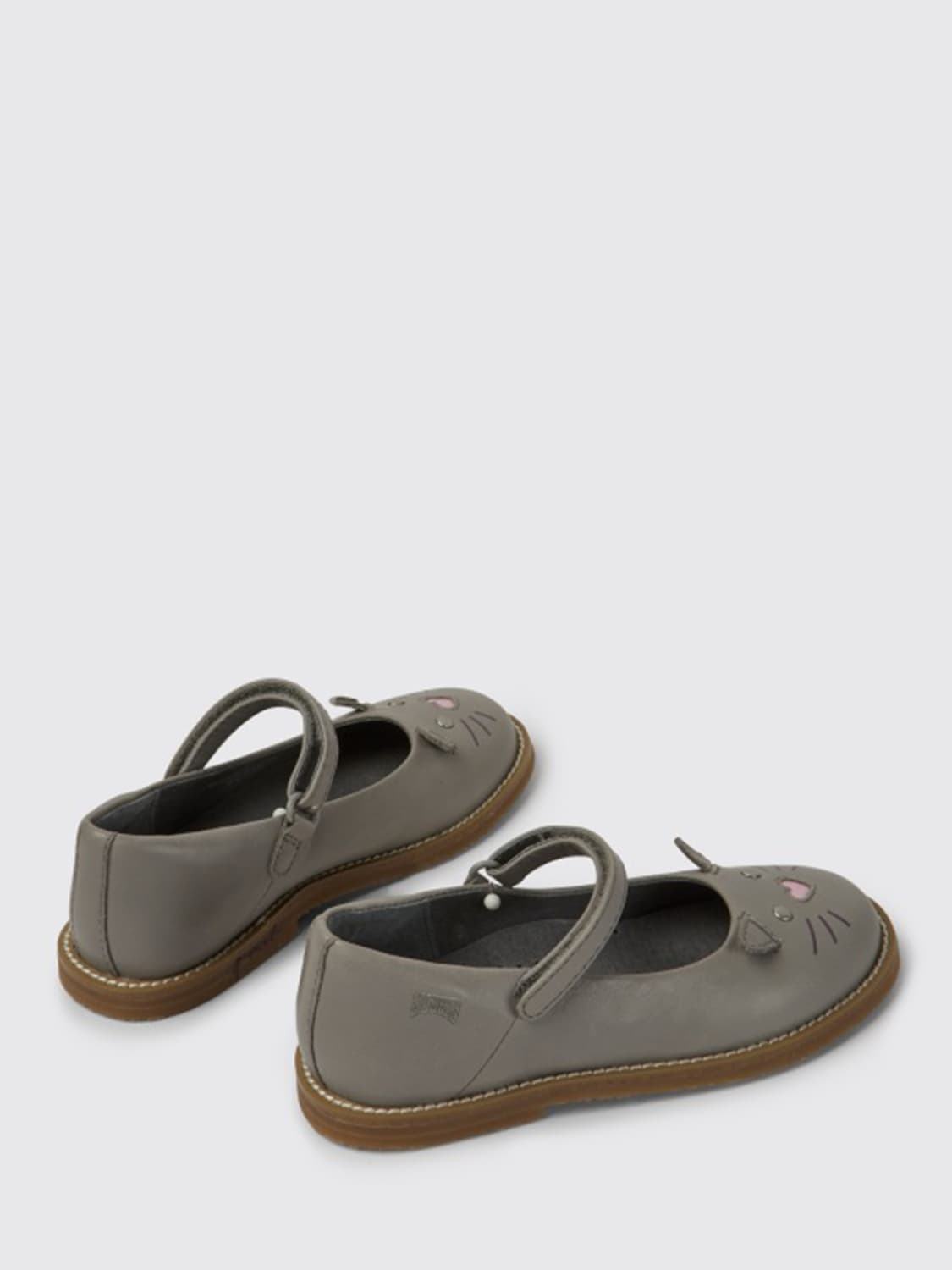 CAMPER SHOES: Twins Camper ballerina in calfskin, Grey - Img 4