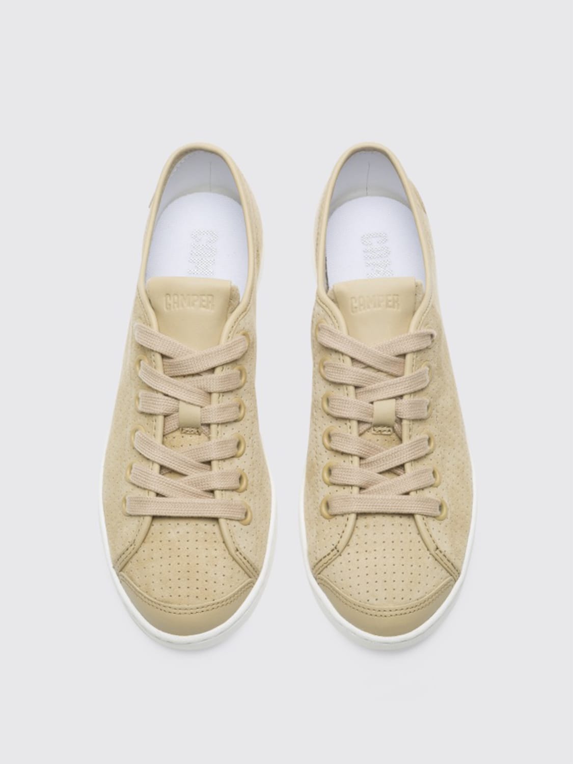 CAMPER SNEAKERS: Sneakers Uno Camper in nabuk traforato, Beige - Img 3