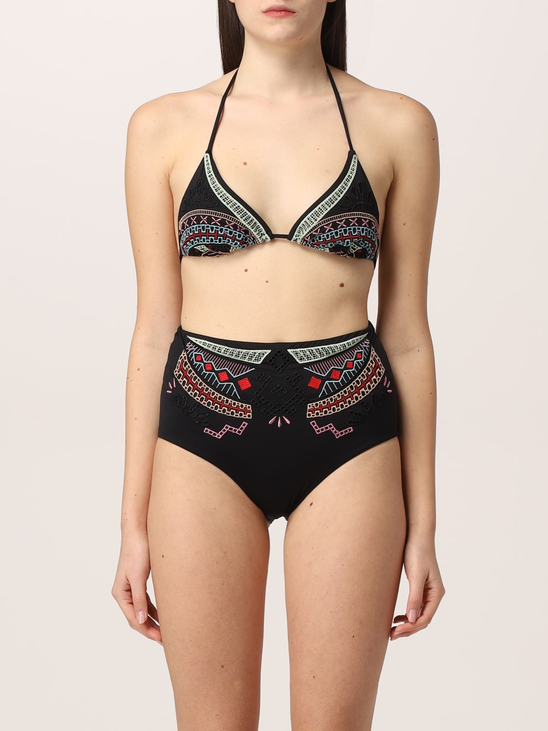 ERMANNO SCERVINO SWIMSUIT: Ermanno Scervino bikini bottoms with contrasting embroidery, Multicolor - Img 1