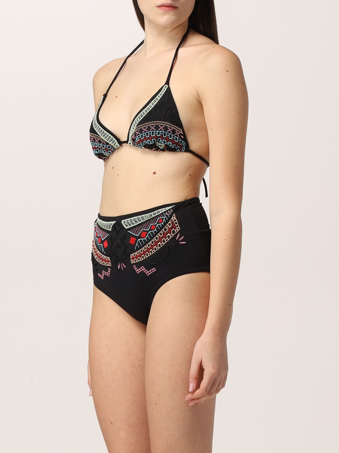 ERMANNO SCERVINO SWIMSUIT: Ermanno Scervino bikini bottoms with contrasting embroidery, Multicolor - Img 4