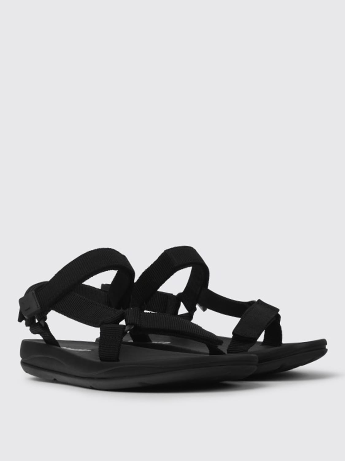 CAMPER FLAT SANDALS: Match Camper sandals in recycled PET, Black - Img 2