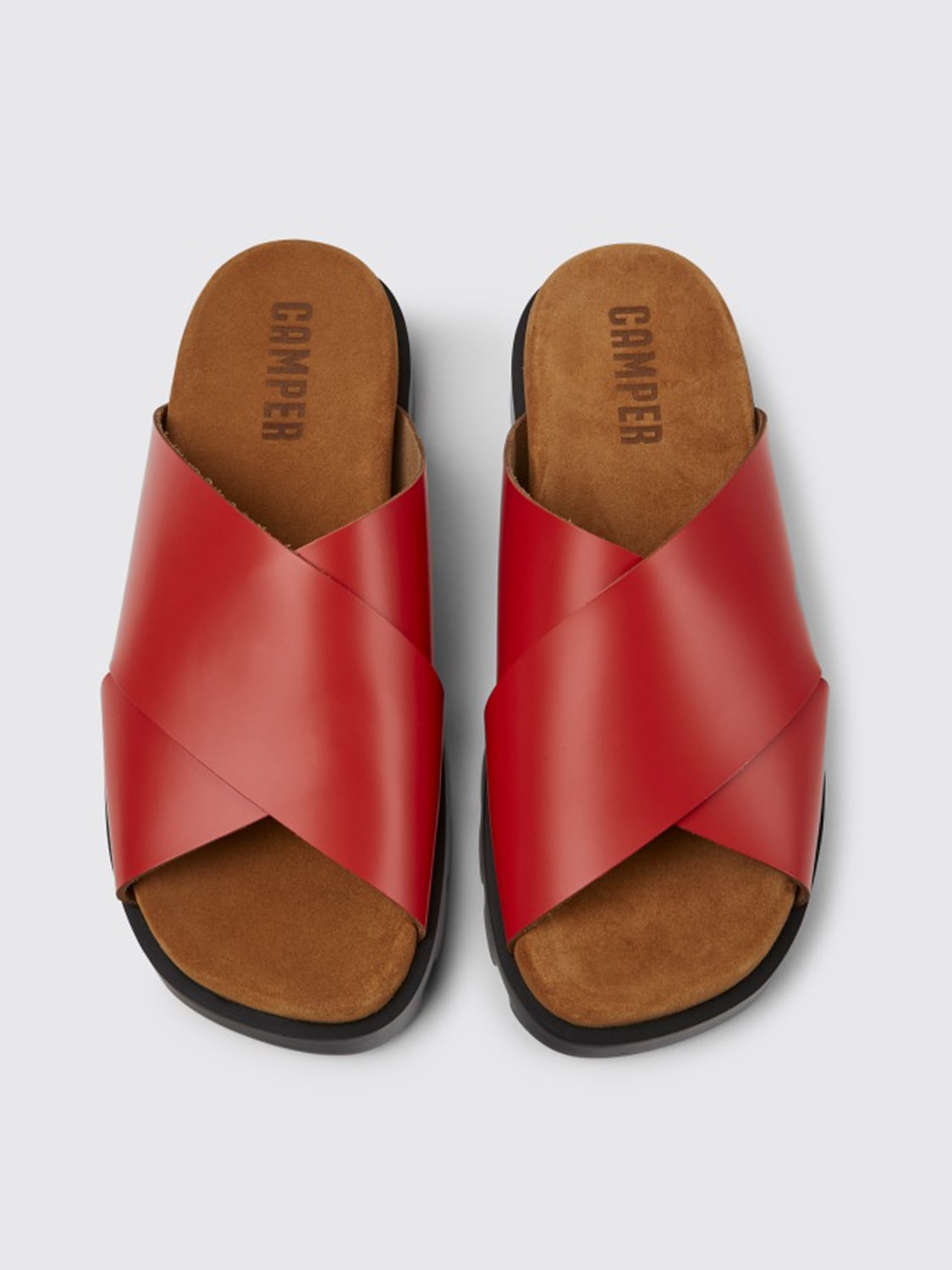 Camper Outlet: Brutus sandals in calfskin - Red | Camper Camper Outlet: Brutus sandals in calfskin - Red | Camper