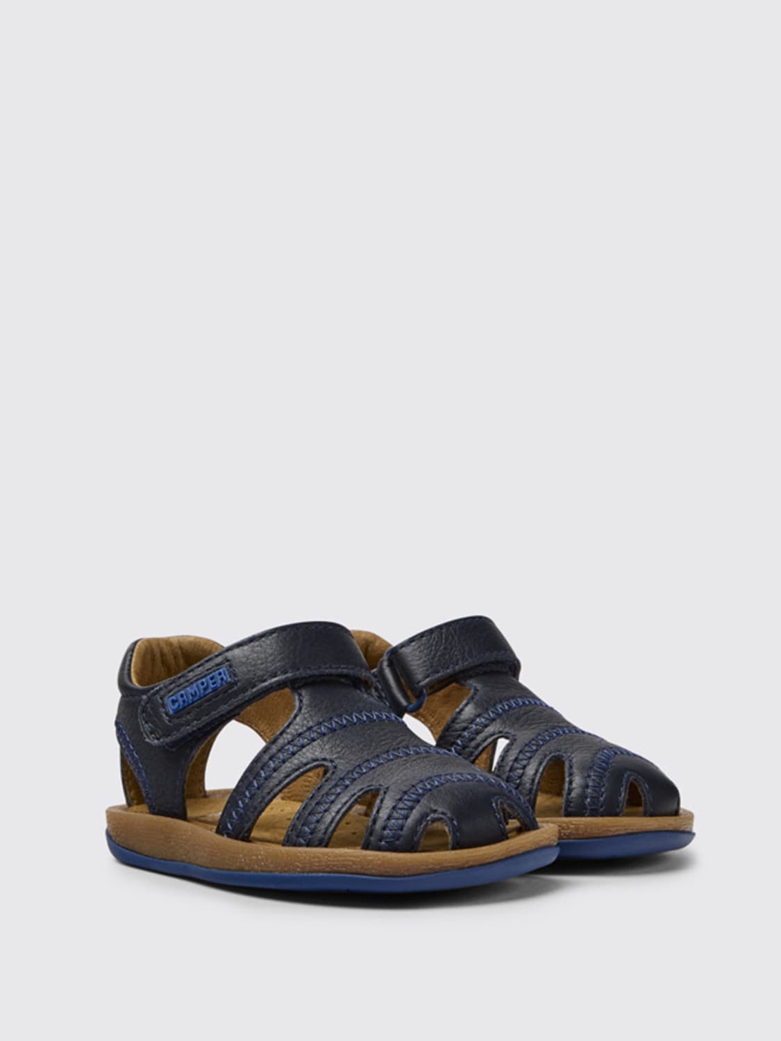 CAMPER SHOES: BIcho Camper sandals in calfskin, Blue - Img 2