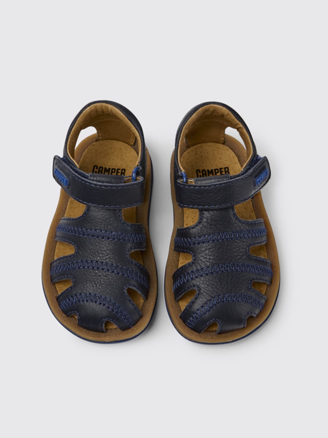 CAMPER SHOES: BIcho Camper sandals in calfskin, Blue - Img 3