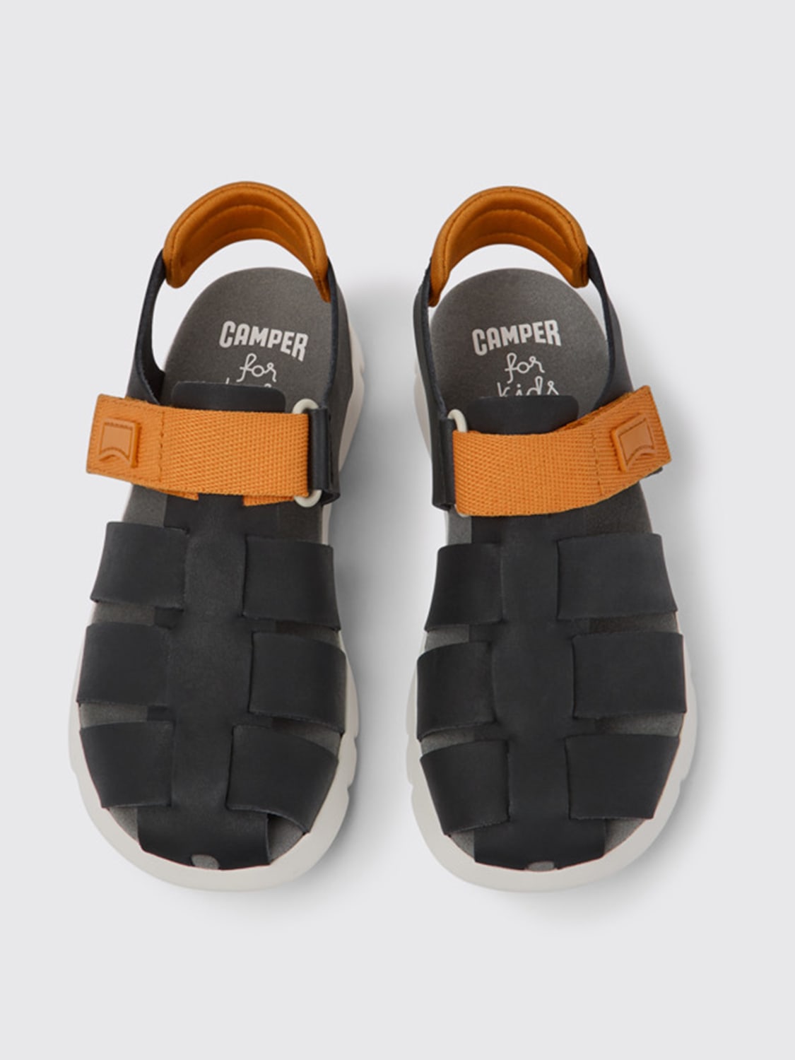 CAMPER SHOES: Oruga Camper sandals in calfskin, Black - Img 3