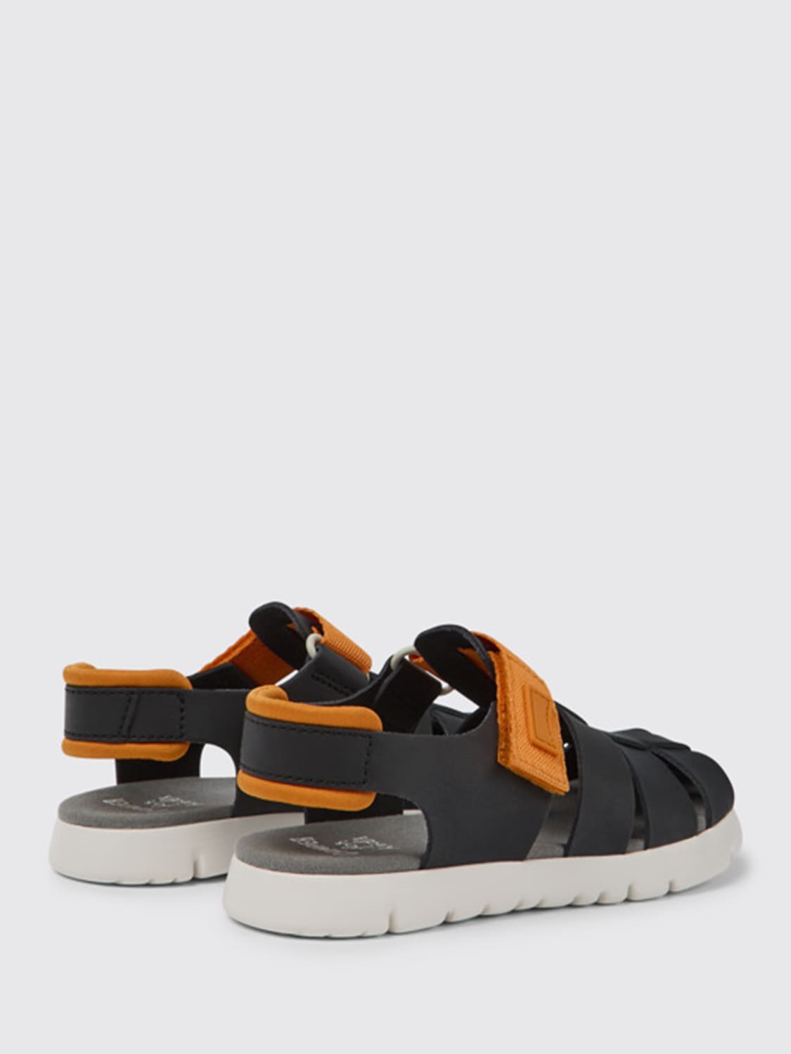 CAMPER SHOES: Oruga Camper sandals in calfskin, Black - Img 4