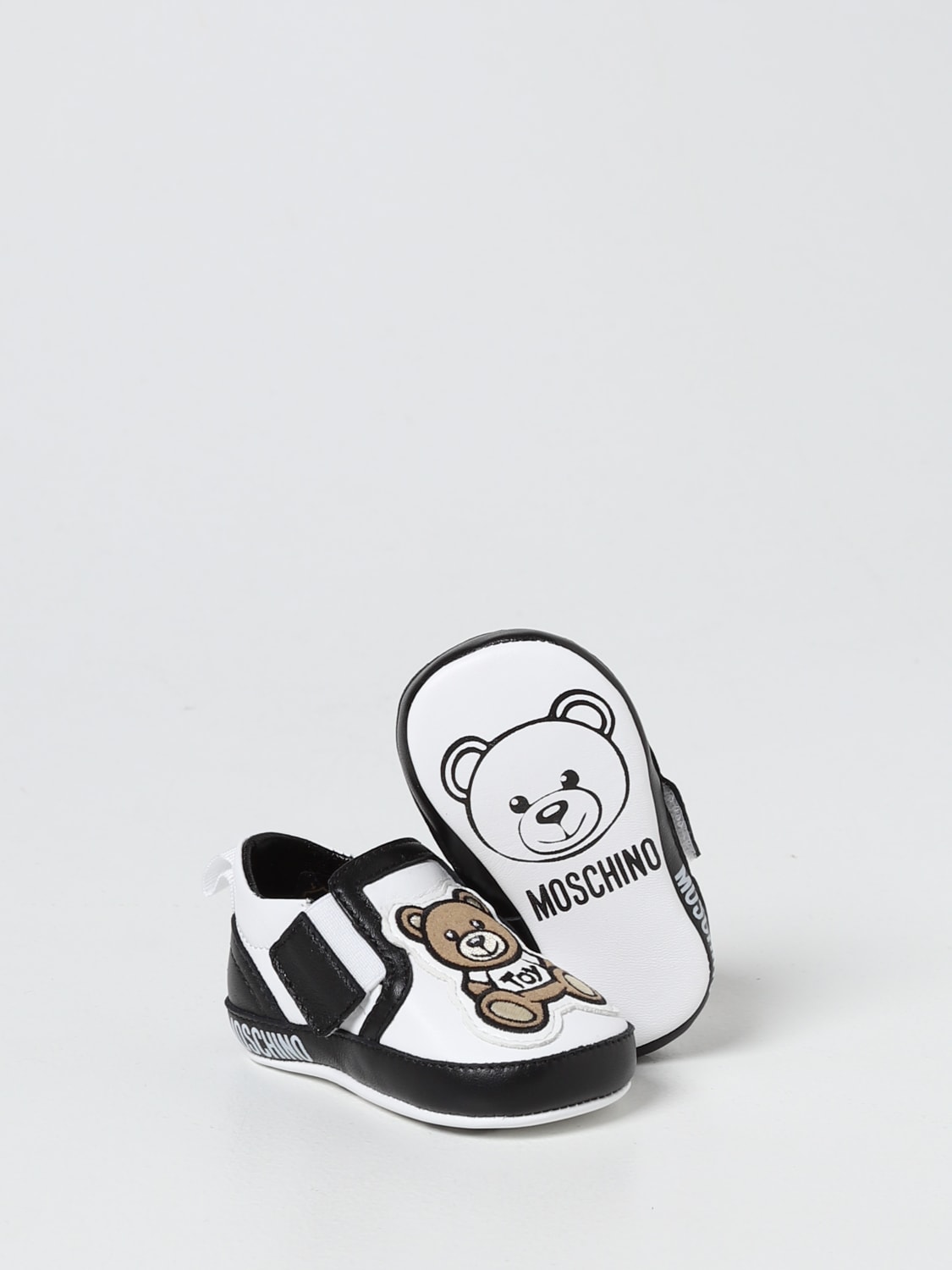 MOSCHINO SNEAKERS: Moschino Baby leather shoes with Teddy, Multicolor - Img 2
