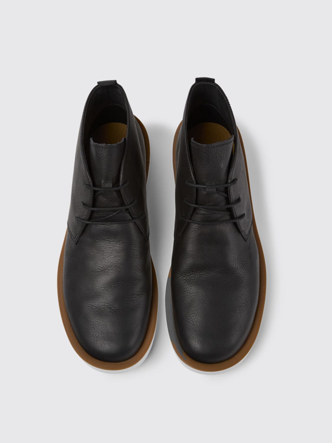 CAMPER CHUKKA BOOTS: Wagon Camper ankle boots in calfskin, Black - Img 3