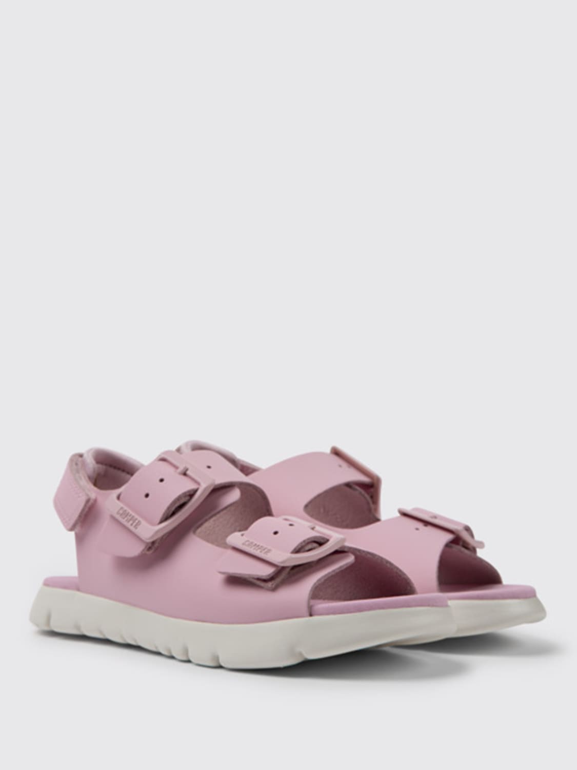 CAMPER SHOES: Oruga camper sandals in leather, Pink - Img 2