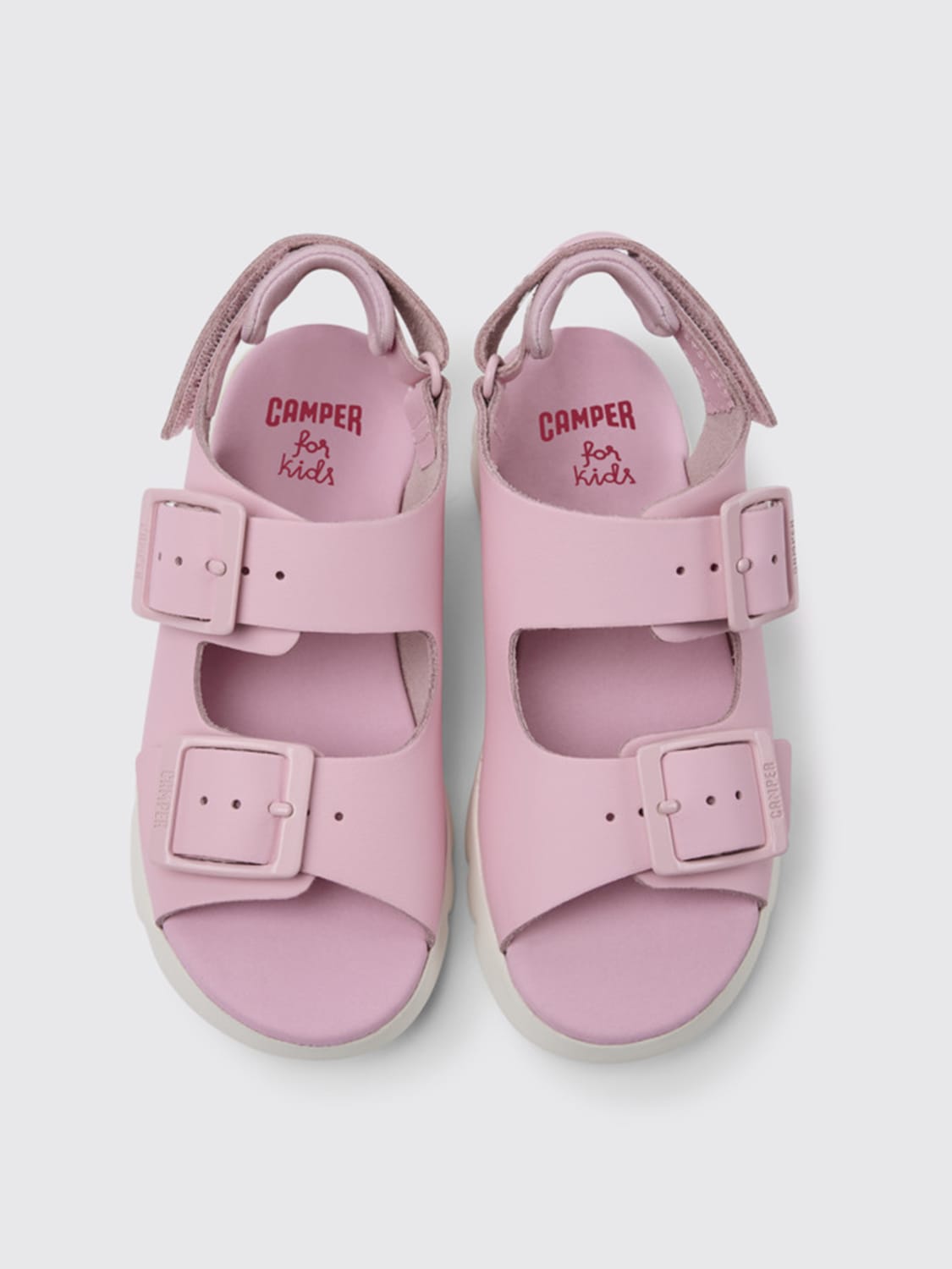 CAMPER SHOES: Oruga camper sandals in leather, Pink - Img 3