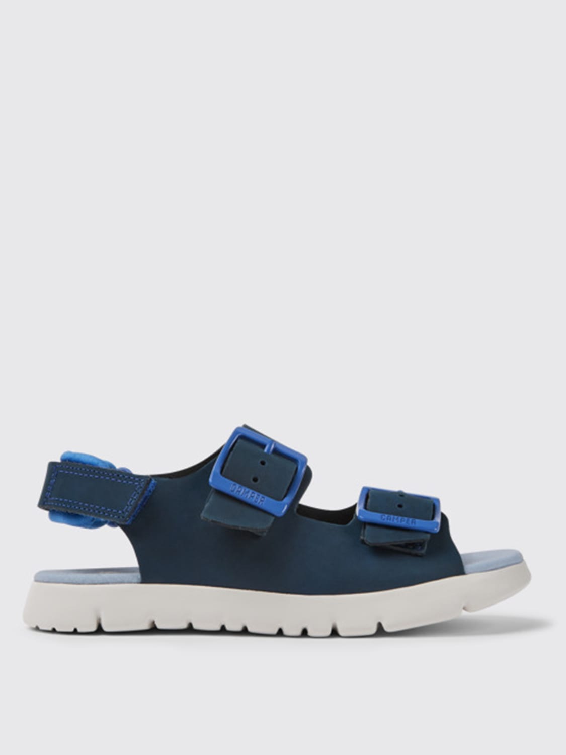 CAMPER SHOES: Oruga camper sandals in leather, Blue - Img 1