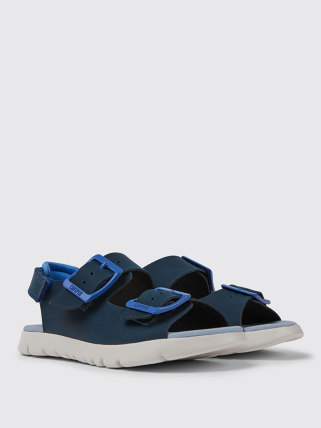 CAMPER SHOES: Oruga camper sandals in leather, Blue - Img 2