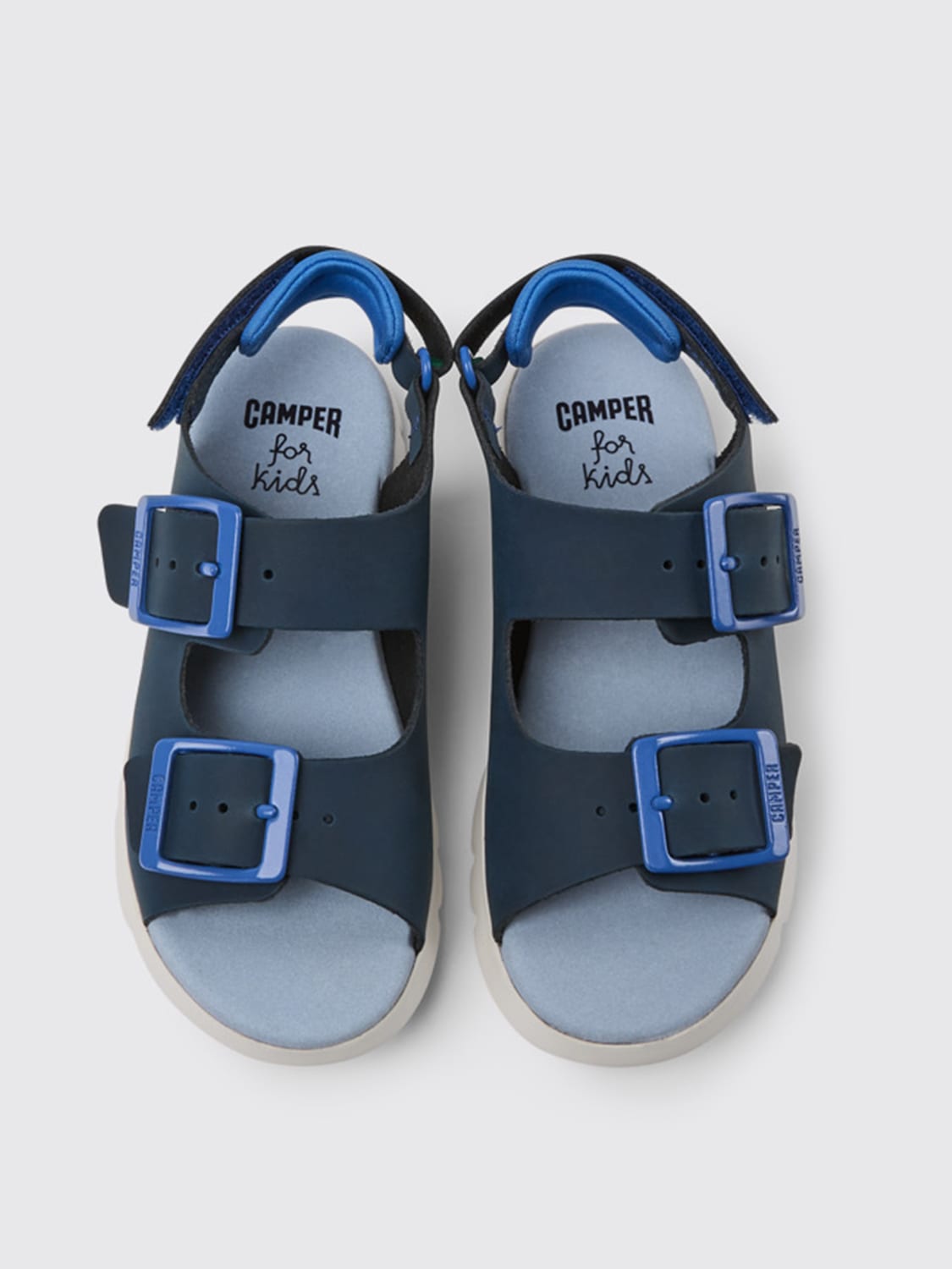 CAMPER SHOES: Oruga camper sandals in leather, Blue - Img 3