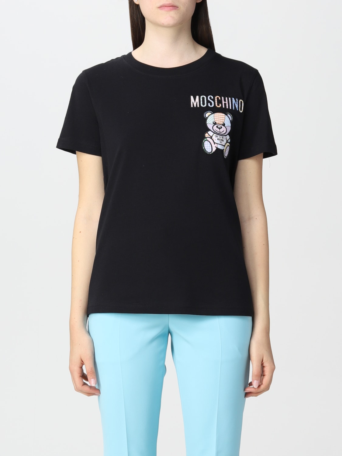 Cotton Short sleeve Round neck Patchwork Embroidery T-shirt