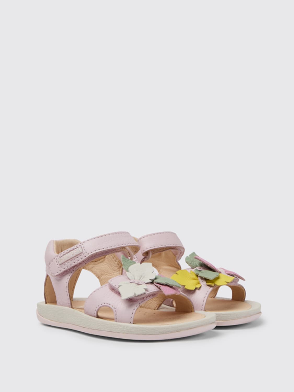 CAMPER SHOES: Twins Camper sandals in calfskin, Pink - Img 2