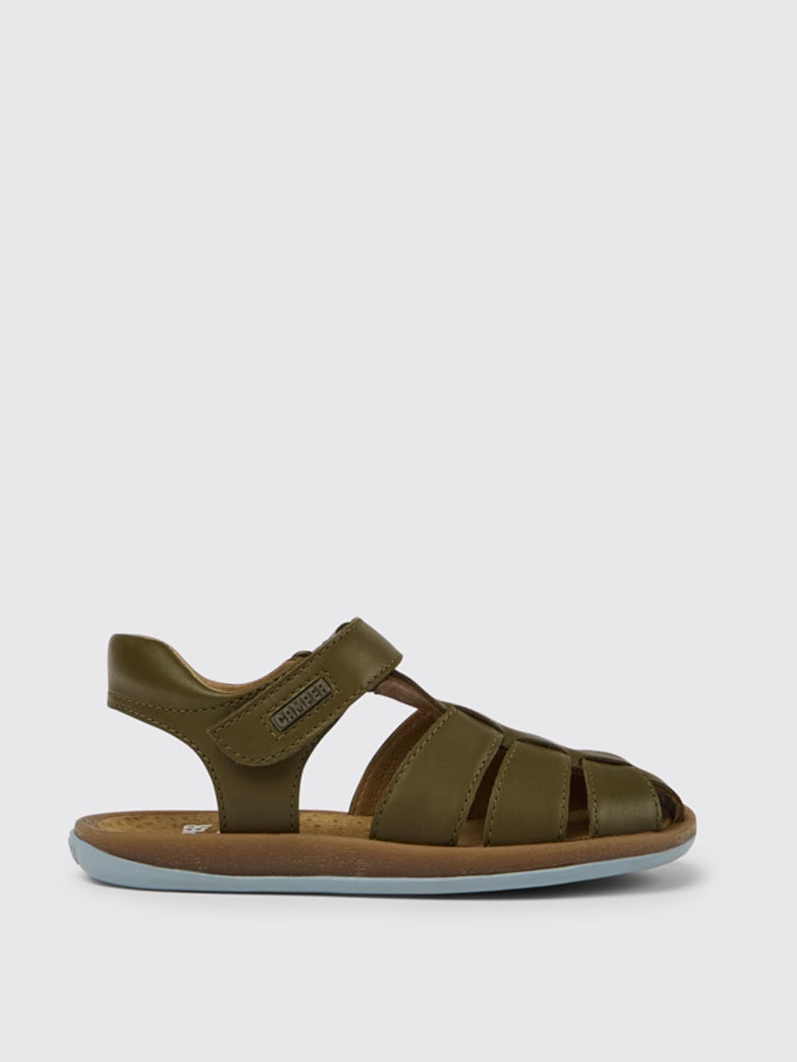 CAMPER SHOES: Bicho Camper sandals in calfskin, Green - Img 1