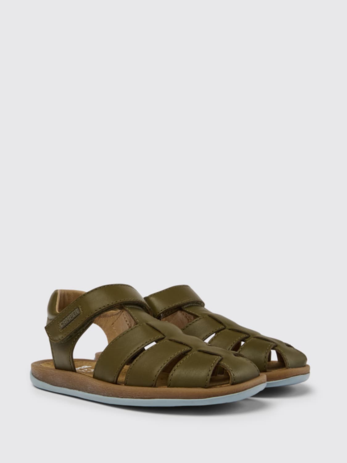 CAMPER SHOES: Bicho Camper sandals in calfskin, Green - Img 2