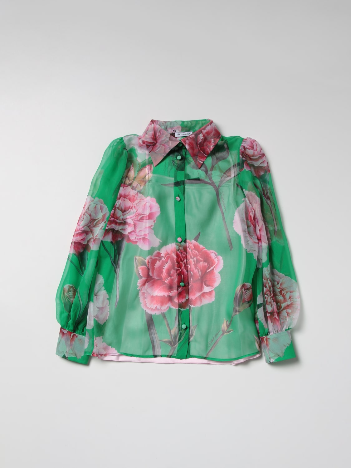 DOLCE & GABBANA SHIRT: Shirt kids Dolce & Gabbana, Green - Img 1