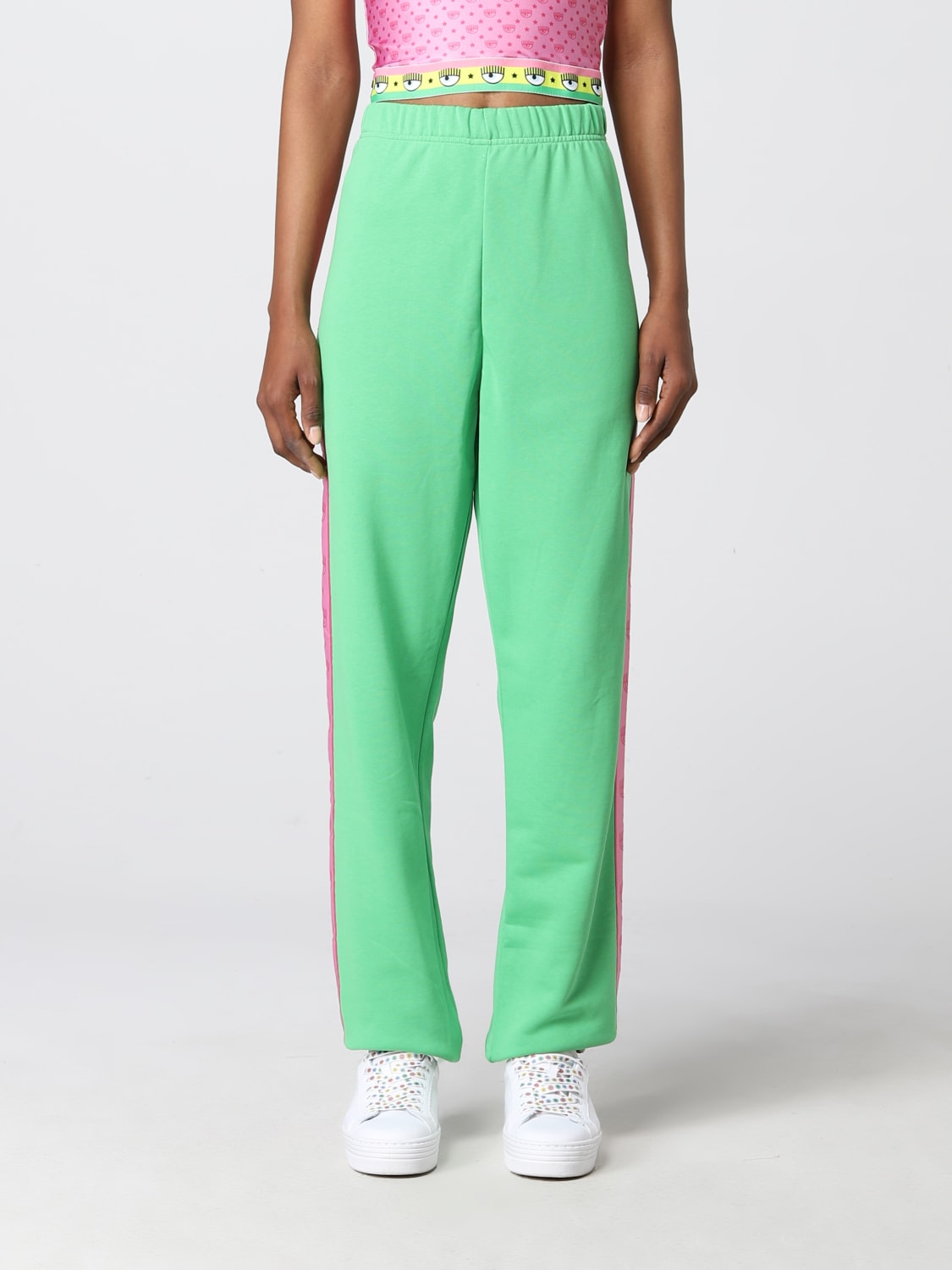 CHIARA FERRAGNI TROUSERS: Trousers women Chiara Ferragni, Green - Img 1