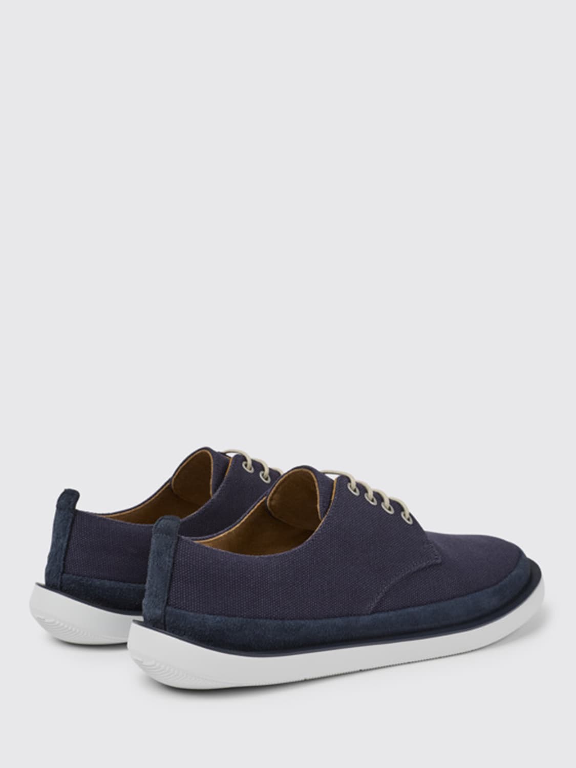 CAMPER BROGUE SHOES: Wagon Camper shoes in calfskin and hemp, Blue - Img 4